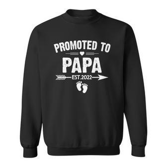 Promoted To Papa Est 2022 Gift New Grandad First Grandad Sweatshirt | Mazezy