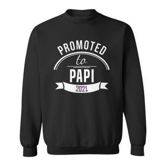 Promoted To Papi Est 2021 Gift First Time Dad Fathers Day Sweatshirt | Mazezy DE