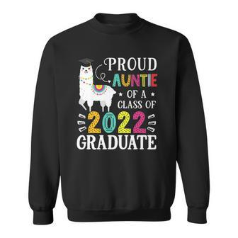 Proud Auntie Of A 2022 Graduate Funny Llama Aunt Sweatshirt | Mazezy