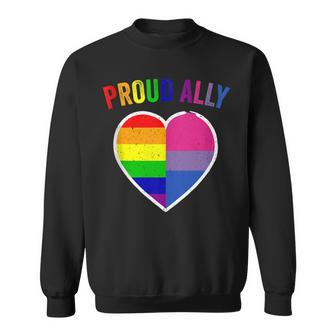 Proud Bisexual Ally Lgbt Heart Rainbow Flags Gay Pride Sweatshirt - Thegiftio UK