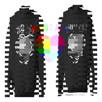 Proud Bisexual Ally Lgbt Heart Rainbow Flags Gay Pride Sweatshirt - Thegiftio