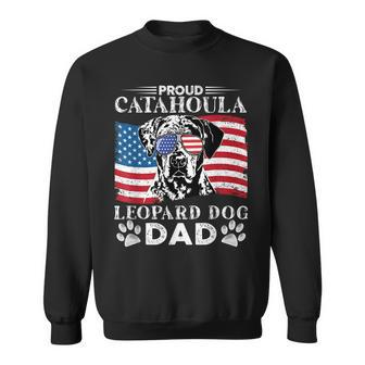 Proud Catahoula Leopard Dog Dad American Flag Patriotic Dog Sweatshirt - Thegiftio UK