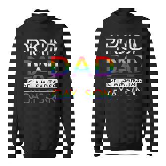 Proud Dad Of A Gay Son Pride Straight Ally Lgbtq Month Men Sweatshirt - Thegiftio