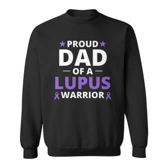 Proud Dad Of A Lupus Warrior Lupus Awareness Purple Ribbon Sweatshirt - Thegiftio UK