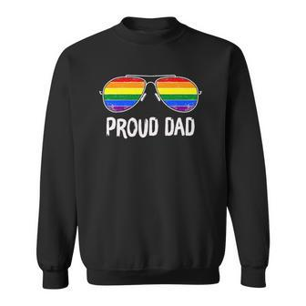 Proud Dad Rainbow Glasses Lgbt Gay Pride Support Lgbtq Sweatshirt | Mazezy
