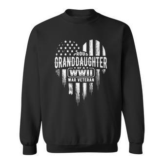 Proud Granddaughter Wwii Vet Grandpa Veterans Day Sweatshirt | Mazezy