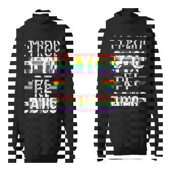 Proud Of You Free Dad Hugs Funny Gay Pride Ally Lgbtq Men Sweatshirt - Thegiftio