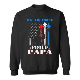 Proud Us Air Force Papa Flag Patriotic Military - Usaf Sweatshirt - Thegiftio UK