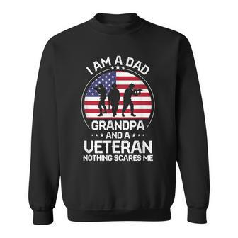 Proud Veteran Dad Grandpa American Flag Patriot 4Th Of July Sweatshirt - Seseable