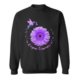 Purple Daisy Flower We Wear Purple Lupus Awareness Sweatshirt - Thegiftio UK
