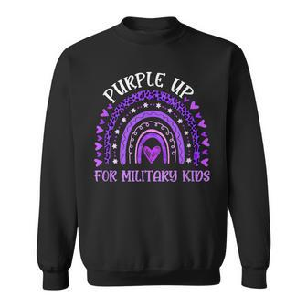 Purple Up For Military Kids Rainbow Military Child Month V2 Sweatshirt - Seseable