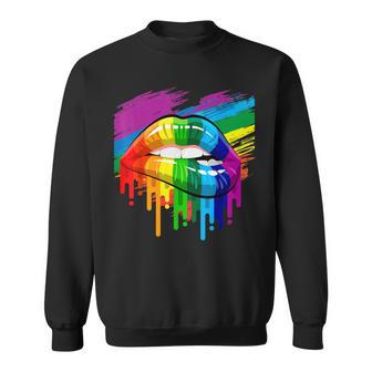 Rainbow Lips Lgbt Pride Month Rainbow Flag Sweatshirt | Mazezy