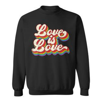 Rainbow Vintage Love Is Love Lgbt Gay Lesbian Pride  Sweatshirt
