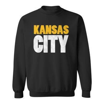 Red Kansas City Nation Fun Bold Kc Vintage Varsity Kc Red Sweatshirt | Mazezy