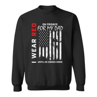 Red On Friday Dad Military Remember Everyone Deployed Flag Sweatshirt | Mazezy