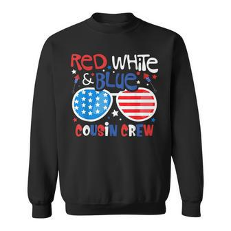 Red White & Blue Cousin Crew 4Th Of July Kids Usa Sunglasses V3 Sweatshirt - Seseable