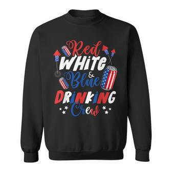 Red White & Blue Drinking Crew 4Th Of July 2022 Drink Party Sweatshirt | Seseable UK