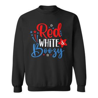 Red White And Boozy 4Th Of July Funny Drinking Party Sweatshirt | Seseable UK