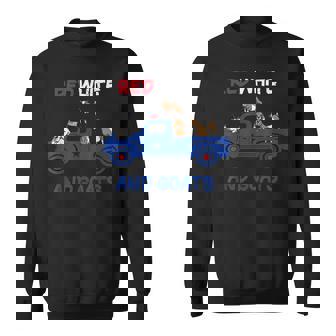 Red White And Goats 4Th Of July 2022 Sweatshirt | Mazezy