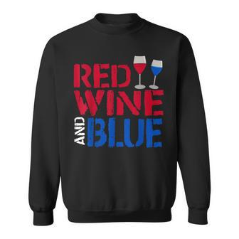 Red Wine And Blue Funny 4th Of July Gift Sweatshirt - Seseable