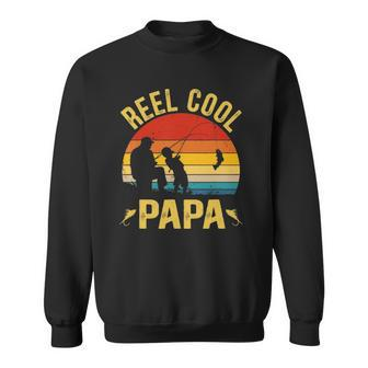 Reel Cool Papa Funny Fishing Fathers Day Sweatshirt | Mazezy