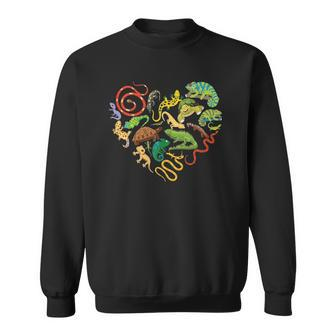 Reptile Heart Snake Lizard Gift Sweatshirt | Mazezy