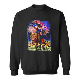 Republican President Donald Trump Riding War Lion Sweatshirt | Mazezy UK