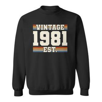 Retro 41 Years Old Vintage 1981 Established 41St Birthday Sweatshirt | Mazezy