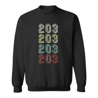 Retro Classic Area Code 203 New Haven Connecticut Ct State Sweatshirt | Mazezy