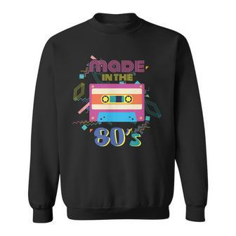 Retro Dance Party Disco Birthday Made In 80S Cassette Tape Sweatshirt - Seseable
