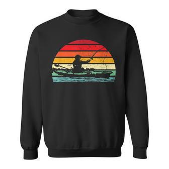 Retro Kayak Fisherman | Kayaking Fishing | Kayaker Cool Gift Sweatshirt - Seseable