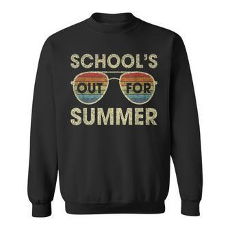 Retro Last Day Of School Schools Out For Summer Teacher Gift V2 Sweatshirt | Mazezy