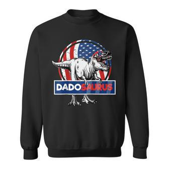 Retro Patriotic Dinosaur T Rex Dad Fathers Day 4Th Of July Sweatshirt - Seseable