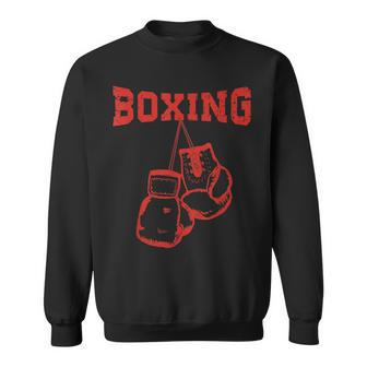 Retro Red Boxing Gloves Boxing Sweatshirt - Thegiftio UK