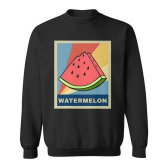 Retro Watermelon Slice - Summer Watermelon Fruit Tee Sweatshirt | Mazezy