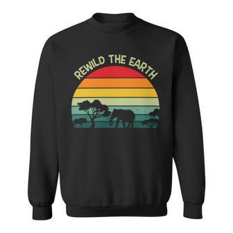 Rewild The Earth Animal Forest Earth Day Sweatshirt | Favorety UK