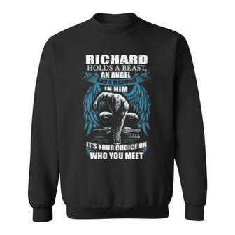 Richard Name Gift Richard And A Mad Man In Him Sweatshirt - Seseable