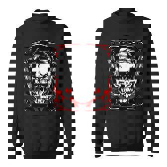 Rockabilly Barber Skull Biker Sweatshirt - Thegiftio UK