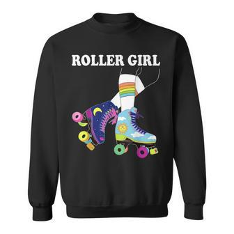 Roller Girl Vintage Seventies 70S Cool Retro Skates Skating Sweatshirt - Thegiftio UK