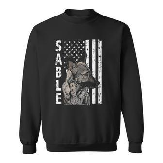 Sable German Shepherd Dog American Flag Patriotic Sweatshirt | Mazezy
