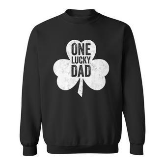 Saint Patricks Day Funny Gift One Lucky Dad Sweatshirt | Mazezy