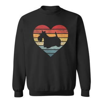 Scottish Terrier Lover Owner Gifts Retro Sunset Dog Mom Dad Sweatshirt | Mazezy