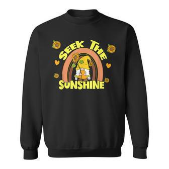 Seek The Sunshine Gnome Sunflower Summer Lovers Sweatshirt - Thegiftio UK
