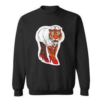 Sexy Tiger Nurse Tiger Lover Gift Sweatshirt | Mazezy