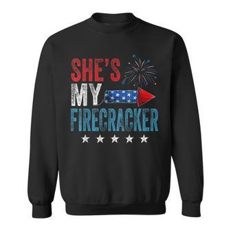 Shes My Firecracker His And Hers 4Th July Vintage Gift Sweatshirt - Seseable