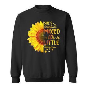 Shes Sunshine Mixed With A Hurricane Christian Sunflower V2 Sweatshirt - Thegiftio UK