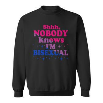 Shhh Nobody Knows Im Bisexual Lgbt Pride Sweatshirt | Mazezy