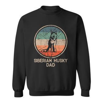 Siberian Husky Dog Vintage Siberian Husky Dad Sweatshirt | Mazezy