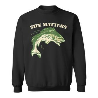 Size Matters Bass Fishing Humor Funny Angler Sweatshirt - Thegiftio UK