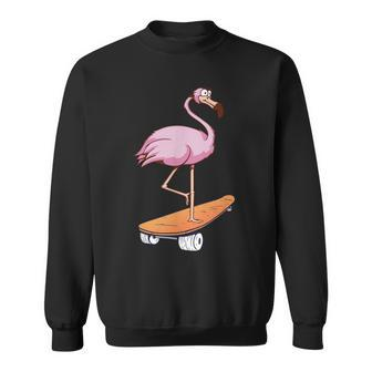 Skate Skating Flamingo Skateboard Trick Board Skater Sweatshirt - Thegiftio UK